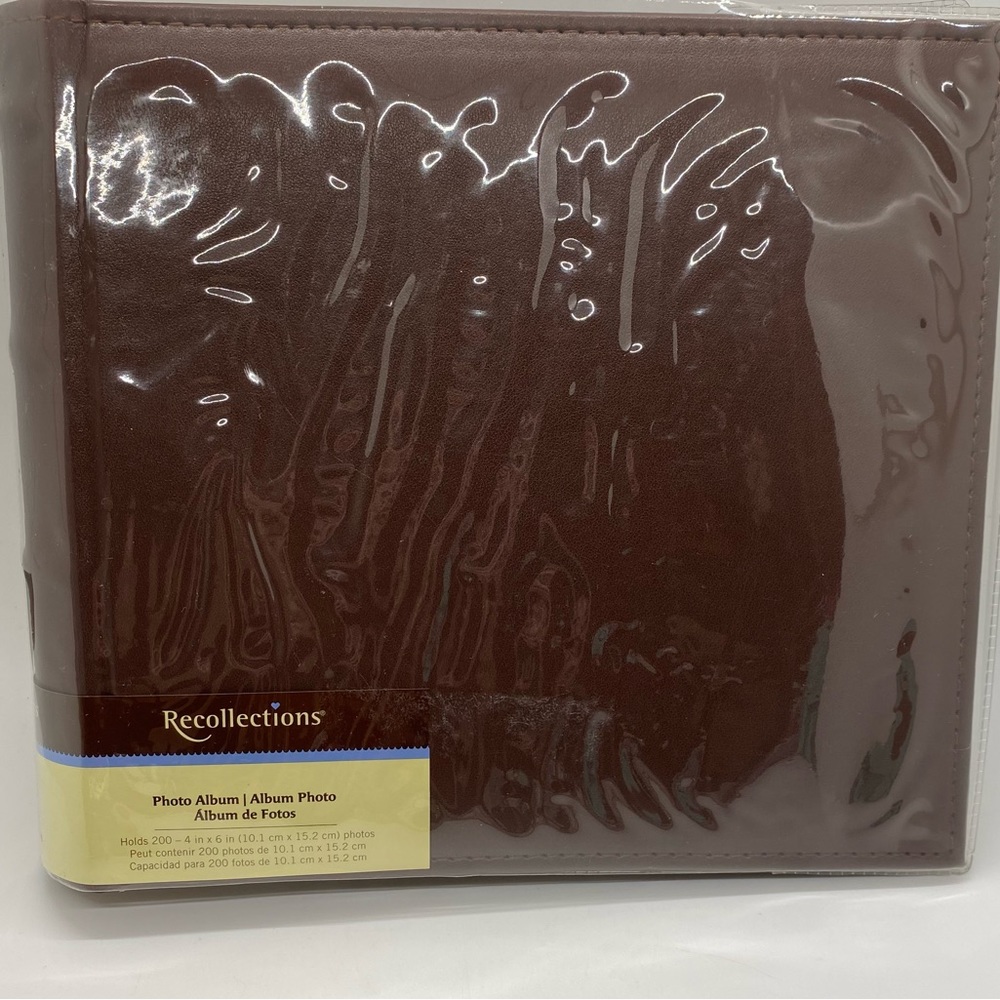 NWT Recollections Photo Album Holds 200 photos 4” x 6”. Brown. 9” H x 10” W
